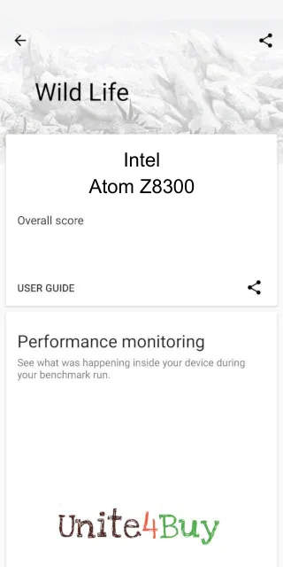 Intel Atom Z8300 3DMark Benchmark результаты теста (score / баллы)