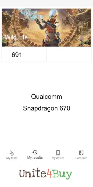 Qualcomm Snapdragon 670 3DMark Benchmark результаты теста (score / баллы)