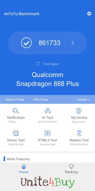 Qualcomm Snapdragon 888 Plus Antutu Benchmark результаты теста (score / баллы)