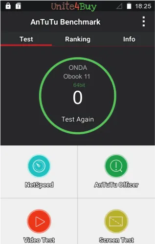 ONDA Obook 11 antutu benchmark результаты теста (score / баллы)