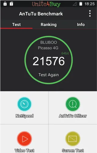 BLUBOO Picasso 4G antutu benchmark результаты теста (score / баллы)
