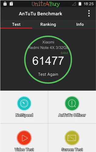 Xiaomi Redmi Note 4X 3/32Gb antutu benchmark результаты теста (score / баллы)