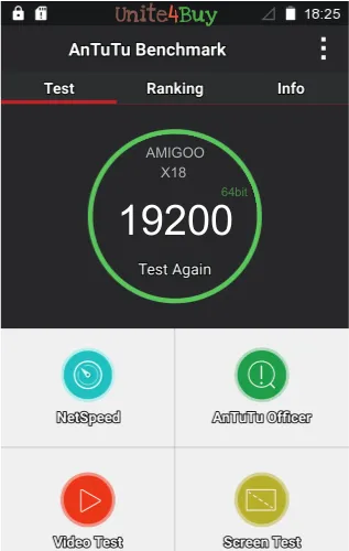AMIGOO X18 antutu benchmark результаты теста (score / баллы)