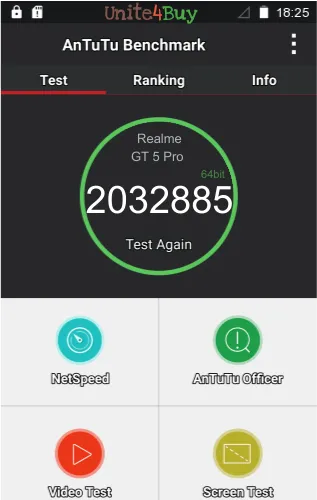 Realme GT 5 Pro antutu benchmark результаты теста (score / баллы)