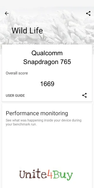 Qualcomm Snapdragon 765 3DMark Benchmark результаты теста (score / баллы)