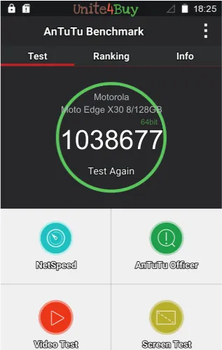 Motorola Moto Edge X30 8/128GB antutu benchmark результаты теста (score / баллы)