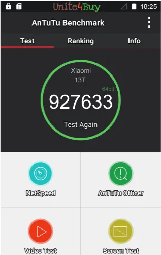Xiaomi 13T antutu benchmark результаты теста (score / баллы)