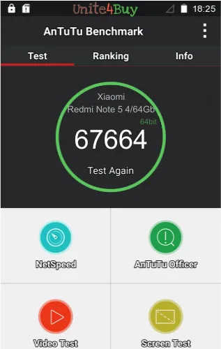 Xiaomi Redmi Note 5 4/64Gb antutu benchmark результаты теста (score / баллы)