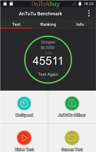 Doogee BL5000 antutu benchmark результаты теста (score / баллы)