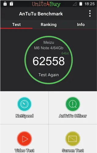 Meizu M6 Note 4/64Gb antutu benchmark результаты теста (score / баллы)