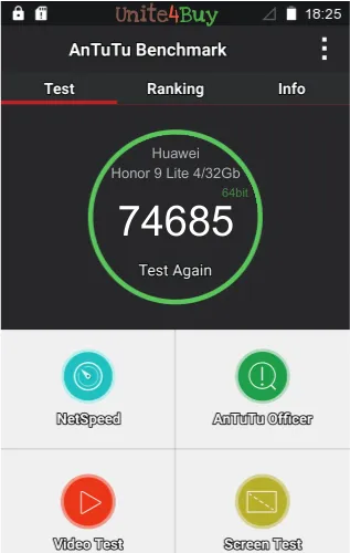Huawei Honor 9 Lite 4/32Gb antutu benchmark результаты теста (score / баллы)