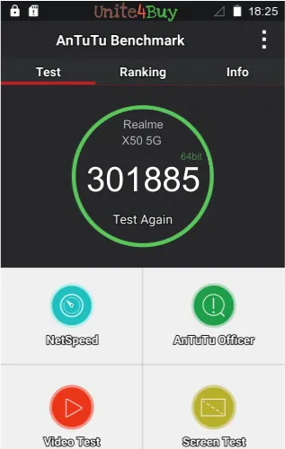 Realme X50 5G antutu benchmark результаты теста (score / баллы)
