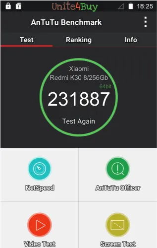 Xiaomi Redmi K30 8/256Gb antutu benchmark результаты теста (score / баллы)