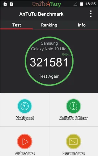 Samsung Galaxy Note 10 Lite antutu benchmark результаты теста (score / баллы)