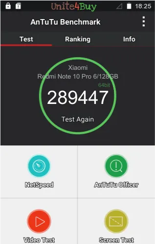 Xiaomi Redmi Note 10 Pro 6/128GB antutu benchmark результаты теста (score / баллы)