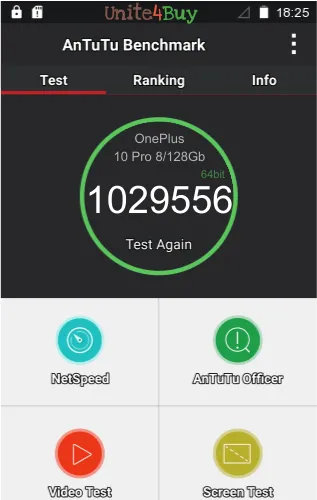 OnePlus 10 Pro 8/128Gb antutu benchmark результаты теста (score / баллы)