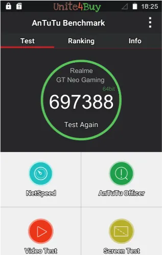 Realme GT Neo Gaming antutu benchmark результаты теста (score / баллы)