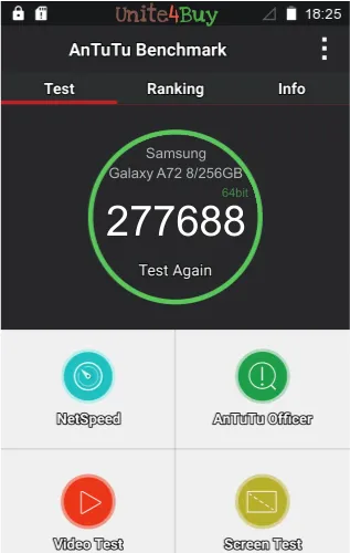 Samsung Galaxy A72 8/256GB antutu benchmark результаты теста (score / баллы)