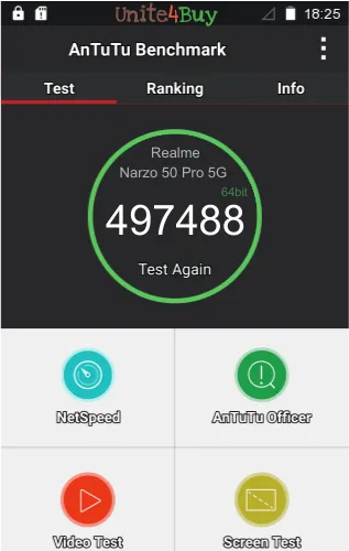 Realme Narzo 50 Pro 5G 6/128GB antutu benchmark результаты теста (score / баллы)
