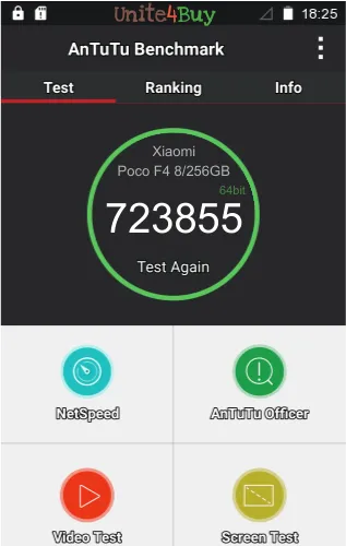Xiaomi Poco F4 8/256GB antutu benchmark результаты теста (score / баллы)