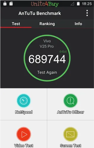 Vivo V25 Pro 8/128GB antutu benchmark результаты теста (score / баллы)