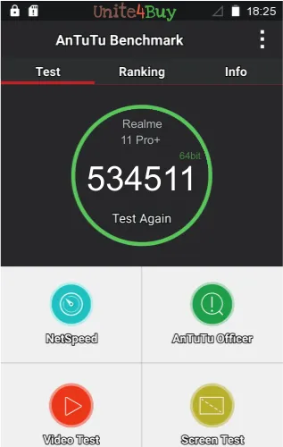 Realme 11 Pro+ 12/256GB antutu benchmark результаты теста (score / баллы)
