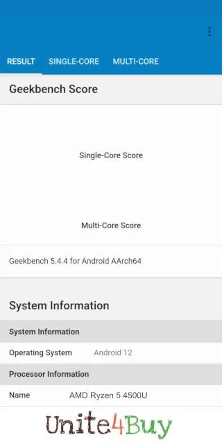 AMD Ryzen 5 4500U Geekbench Benchmark результаты теста (score / баллы)