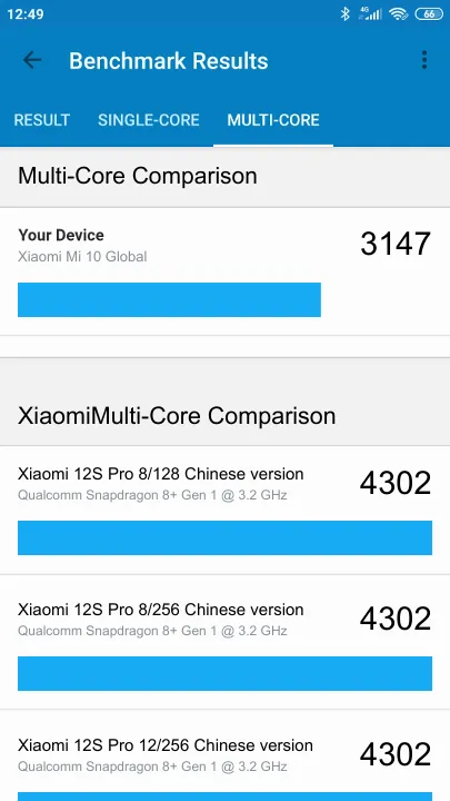 Xiaomi Mi 10 Global Geekbench Benchmark результаты теста (score / баллы)