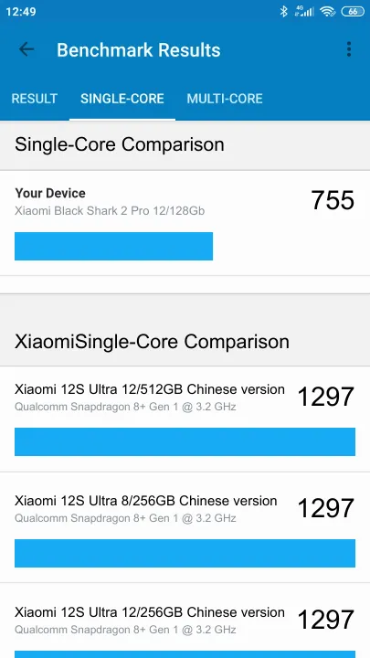 Xiaomi Black Shark 2 Pro 12/128Gb Geekbench Benchmark результаты теста (score / баллы)