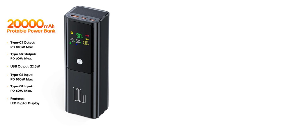 QOOVI PD 100w 20000mah Powerbank