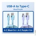 Toocki USB-A to Type-C 3A 1M + 1M